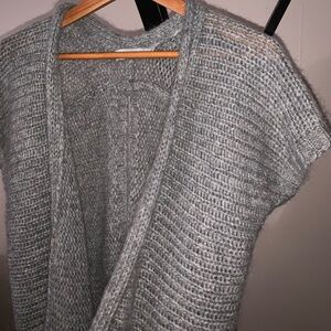 NWOT Nordstrom Grey Knit Fashion Cardigan Open Back Sweater XL